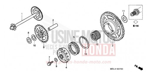 EMBRAYAGE DE DEMARRAGE CBR1000RR5 de 2005